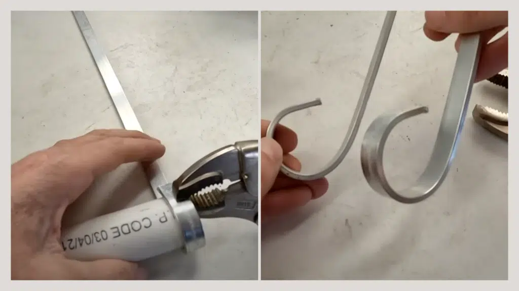 Step 3- Bend Aluminum Hooks for Curtain Support