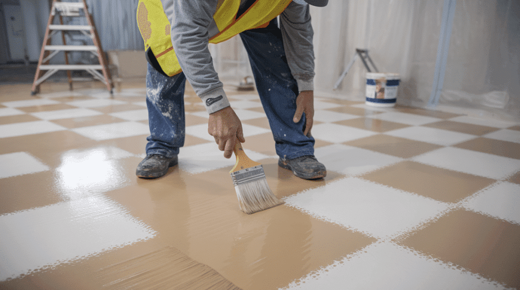 Step 6- Paint The Vinyl Floor