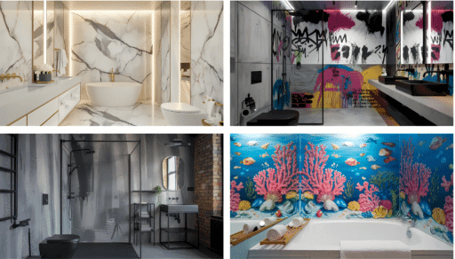 wallpaper in bathrooms