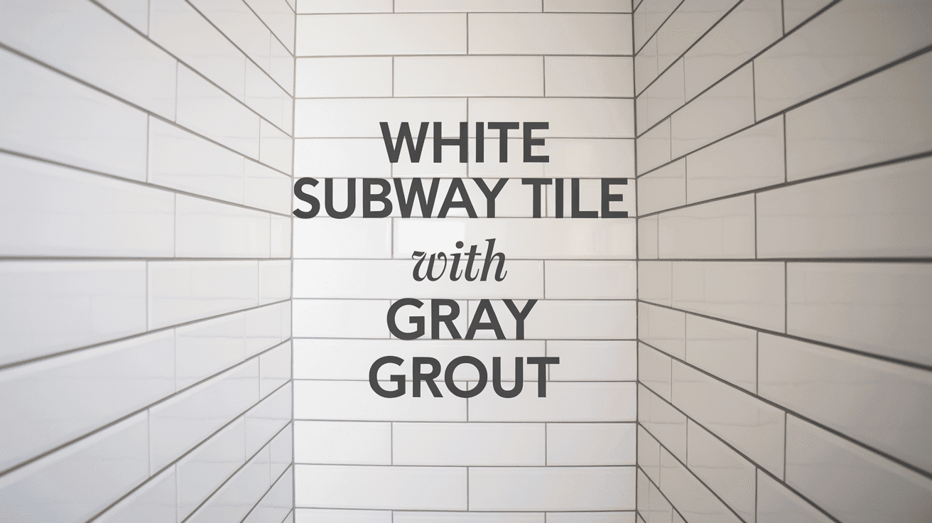 white subway tile with gray grout