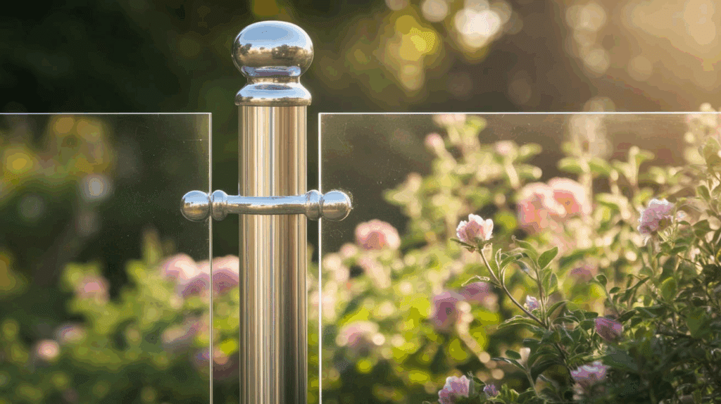 Aluminum Post with Glass Panel Fence