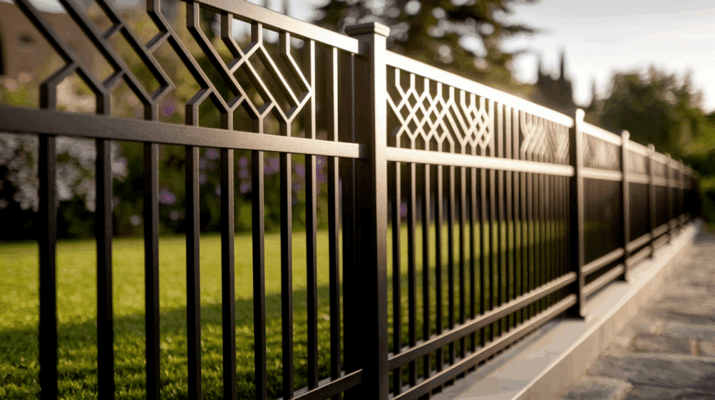 Black Powder-Coated Aluminum Fence