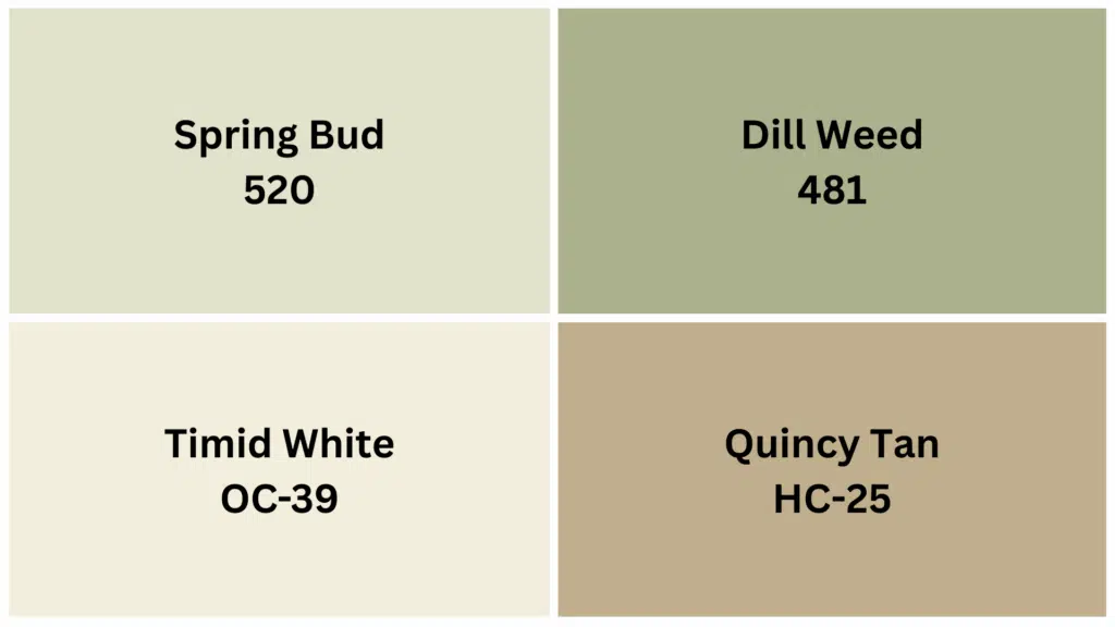 Color Pairings for Benjamin Moore Ashwood Moss (1484)