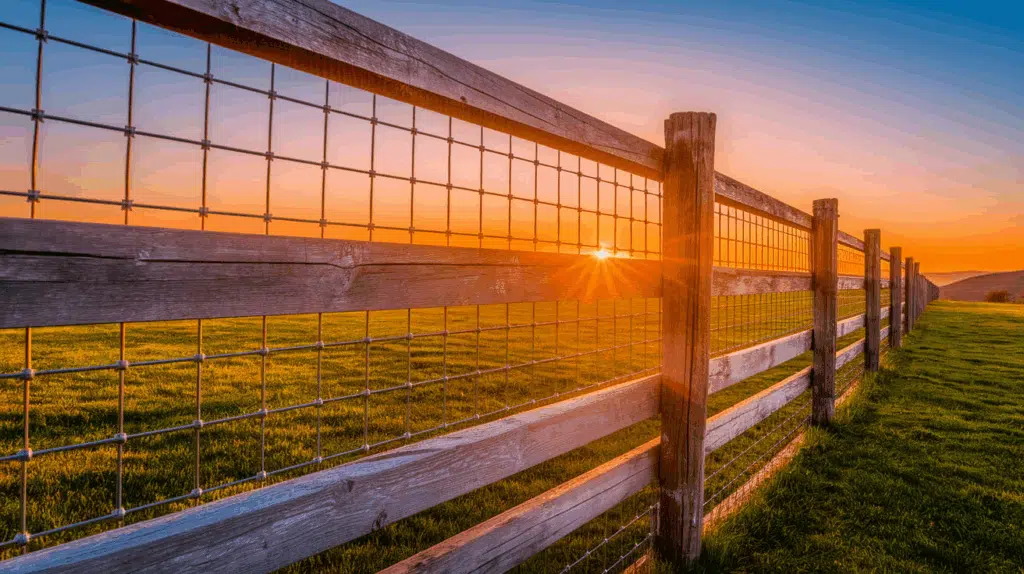 Split Rail Fence with Wire Mesh