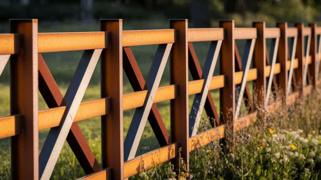 Steel Frame with Wood Insert Fence