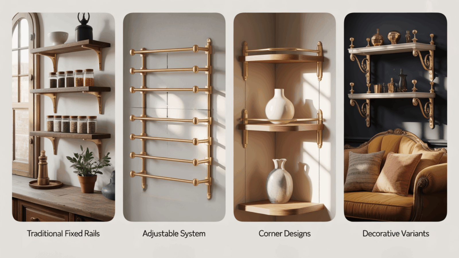 Shelf Rack Rails Brass Shelf Rail: Style and Support in One Rod - Enthralling Gumption