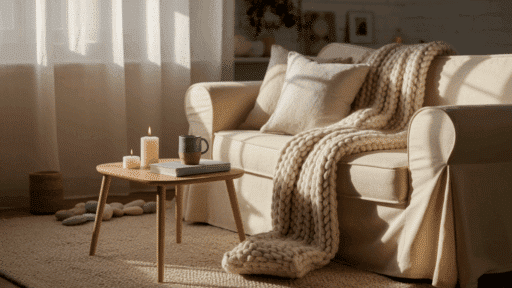 warm scandinavian living room