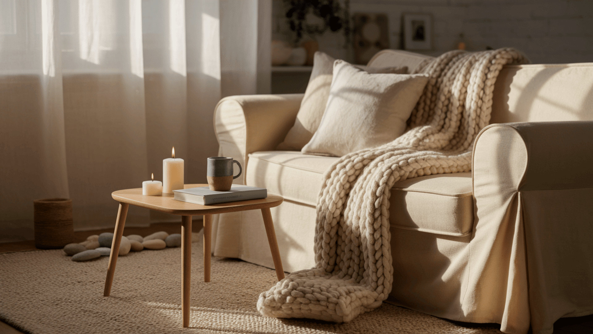 warm scandinavian living room