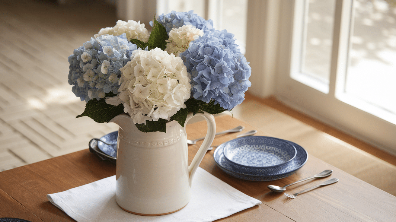 Add_Fresh_or_Faux_Hydrangeas_in_a_Pitcher