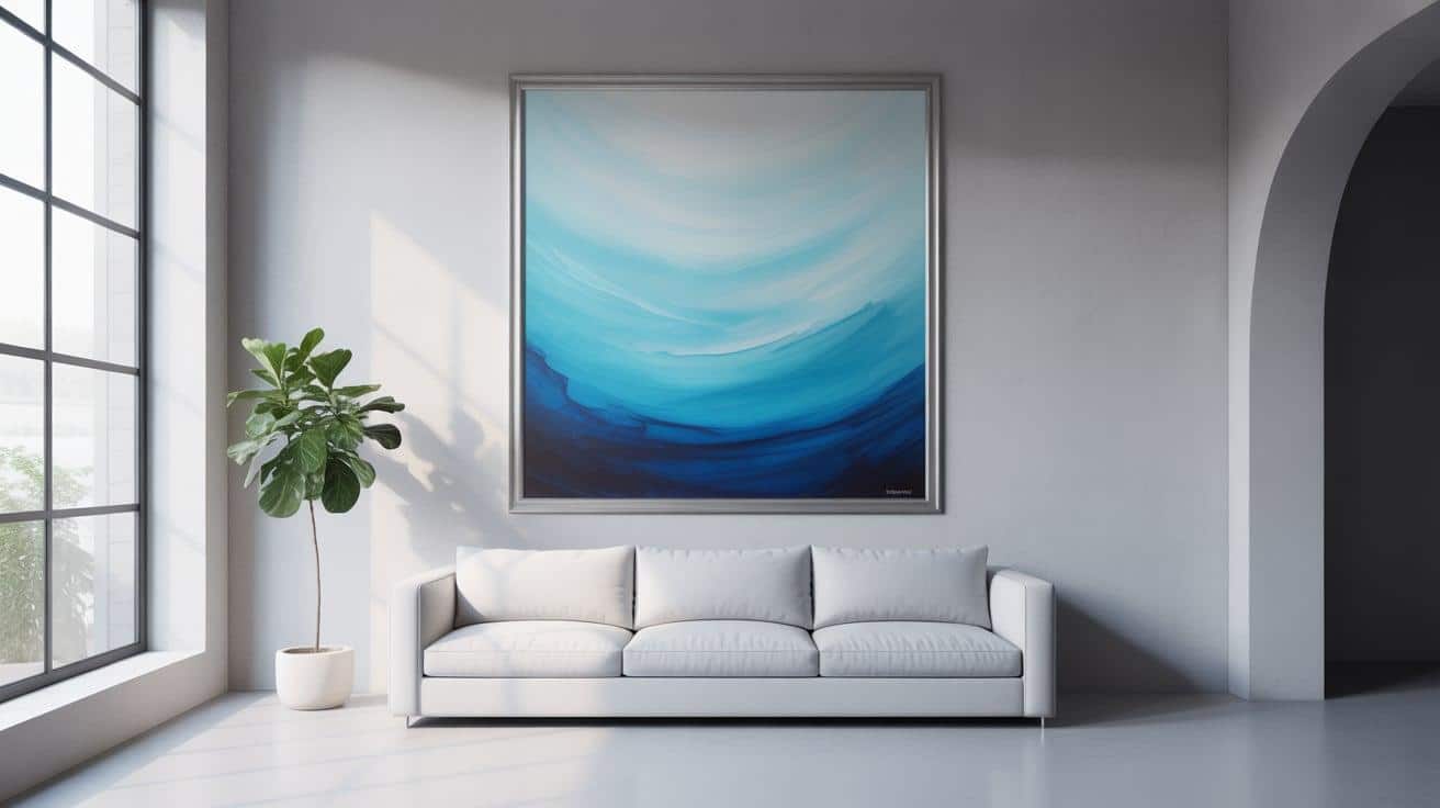 Blue_Abstract_Art_on_Grey_Walls