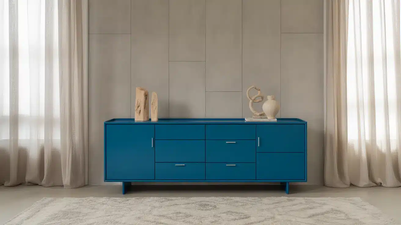 Blue_Sideboard_on_a_Grey_Feature_Wall