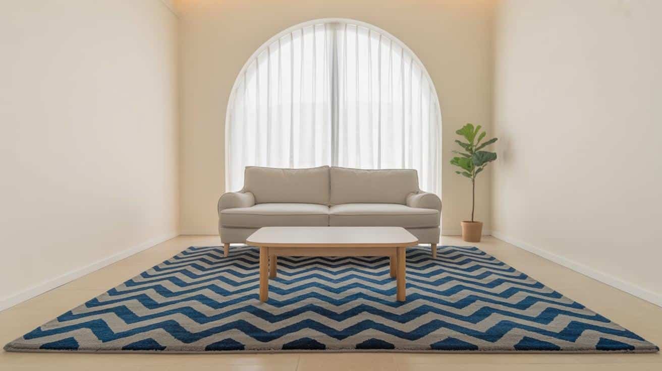 Blue_and_Grey_Chevron_Rug_Under_Minimal_Furniture