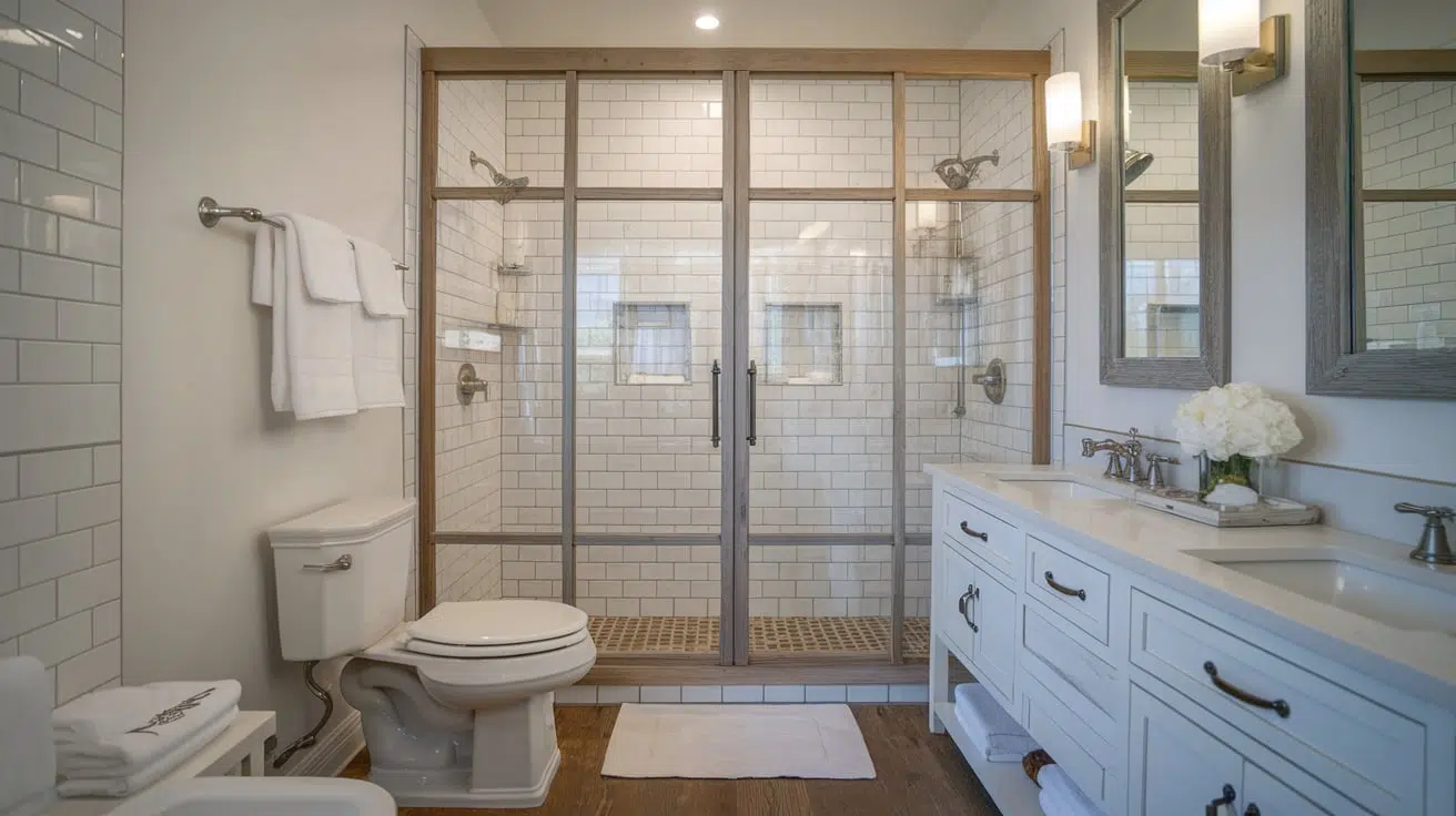 Glass_Shower_Doors_with_Wood_Frame
