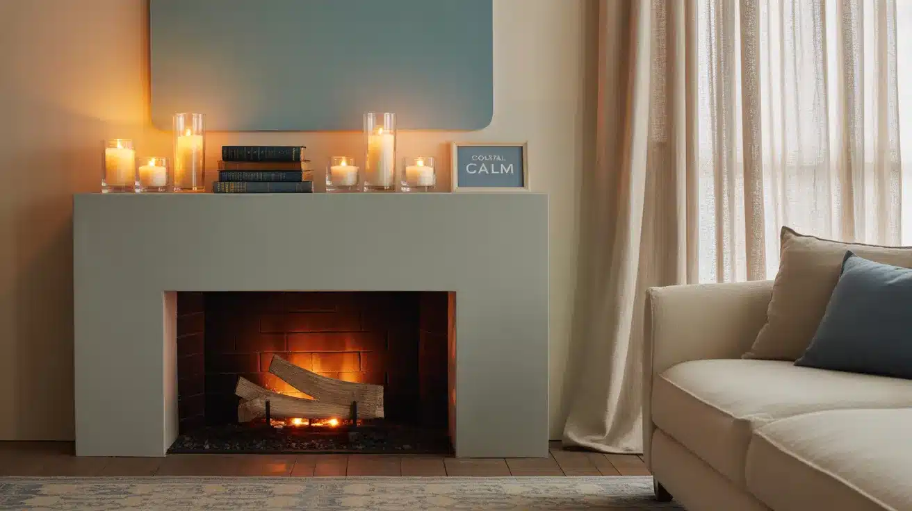 Grey_Fireplace_with_a_Blue_Mantle_Display