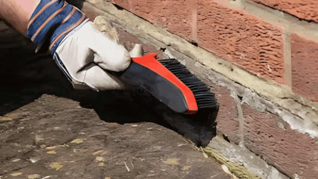 Scrape or Soften Unwanted Mortar