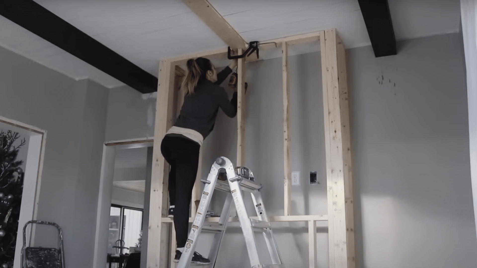 Step_4_Anchor_to_Ceiling_Beams_and_Add_Bench_Framing