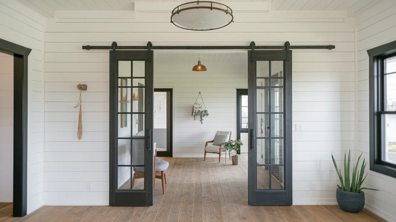 White_Shiplap_Walls_with_Black_Door_Frames