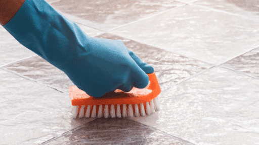 cleaning floor tile grout