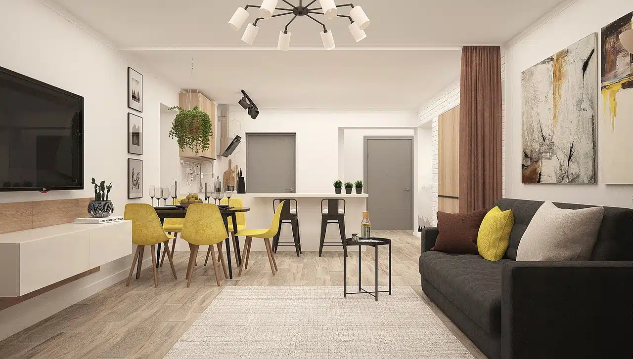 Free Kitchen-Living Room Modern Living Room photo and picture