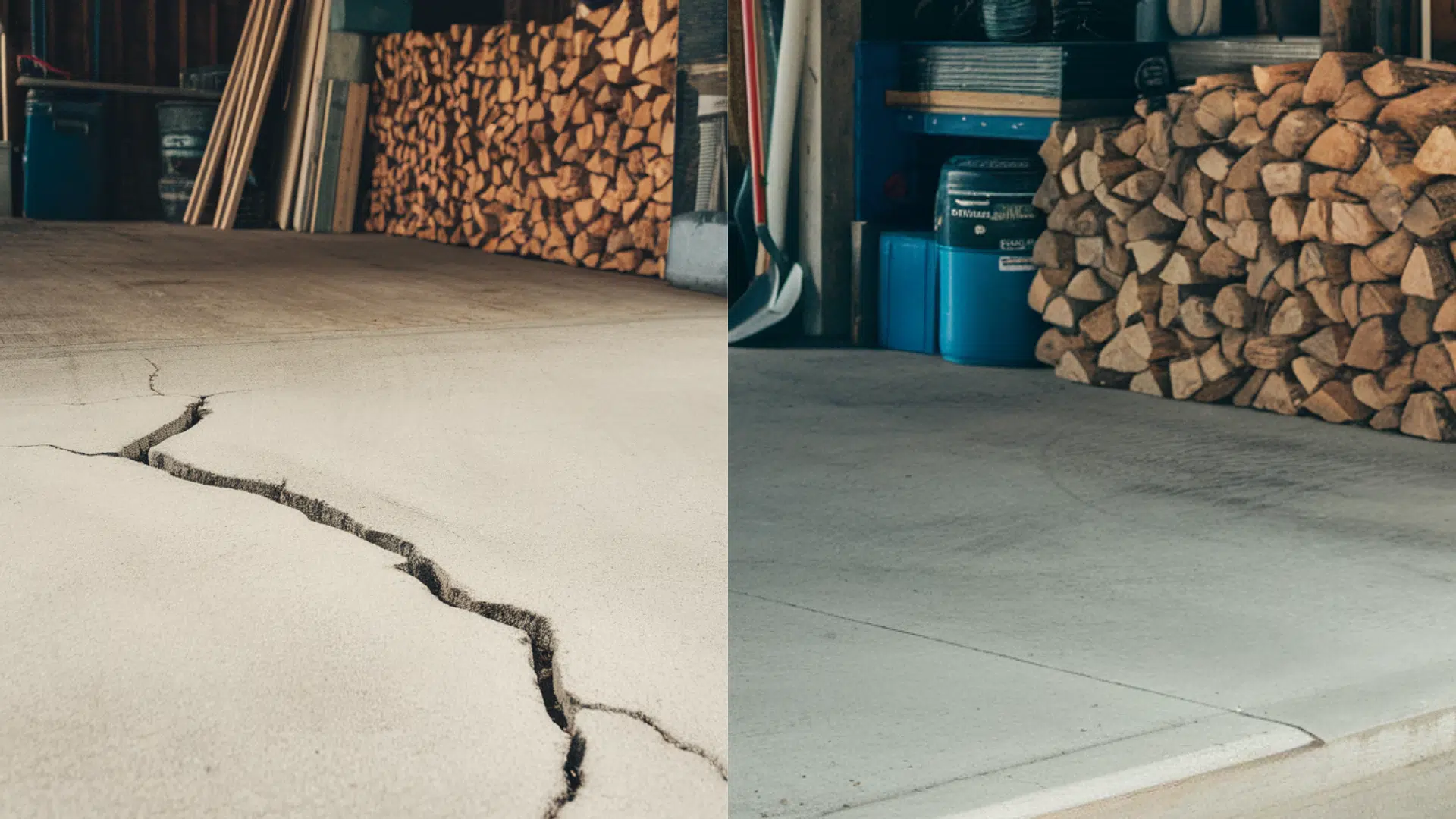 garage floor cracked uneven