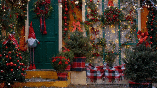 how to decorate outdoors for christmas on a budget