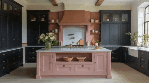 kitchen island colors with dark cabinets