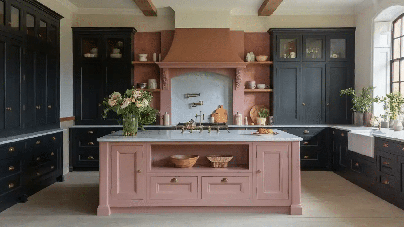 kitchen island colors with dark cabinets