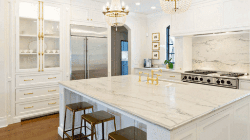 luxury white and gold kitchen