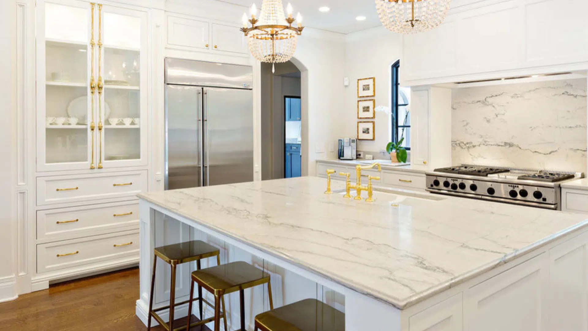 luxury white and gold kitchen