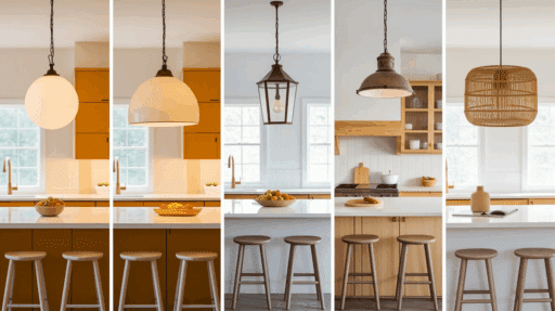 pendant lights over island