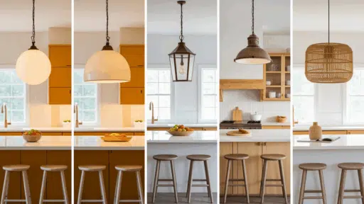 pendant lights over island