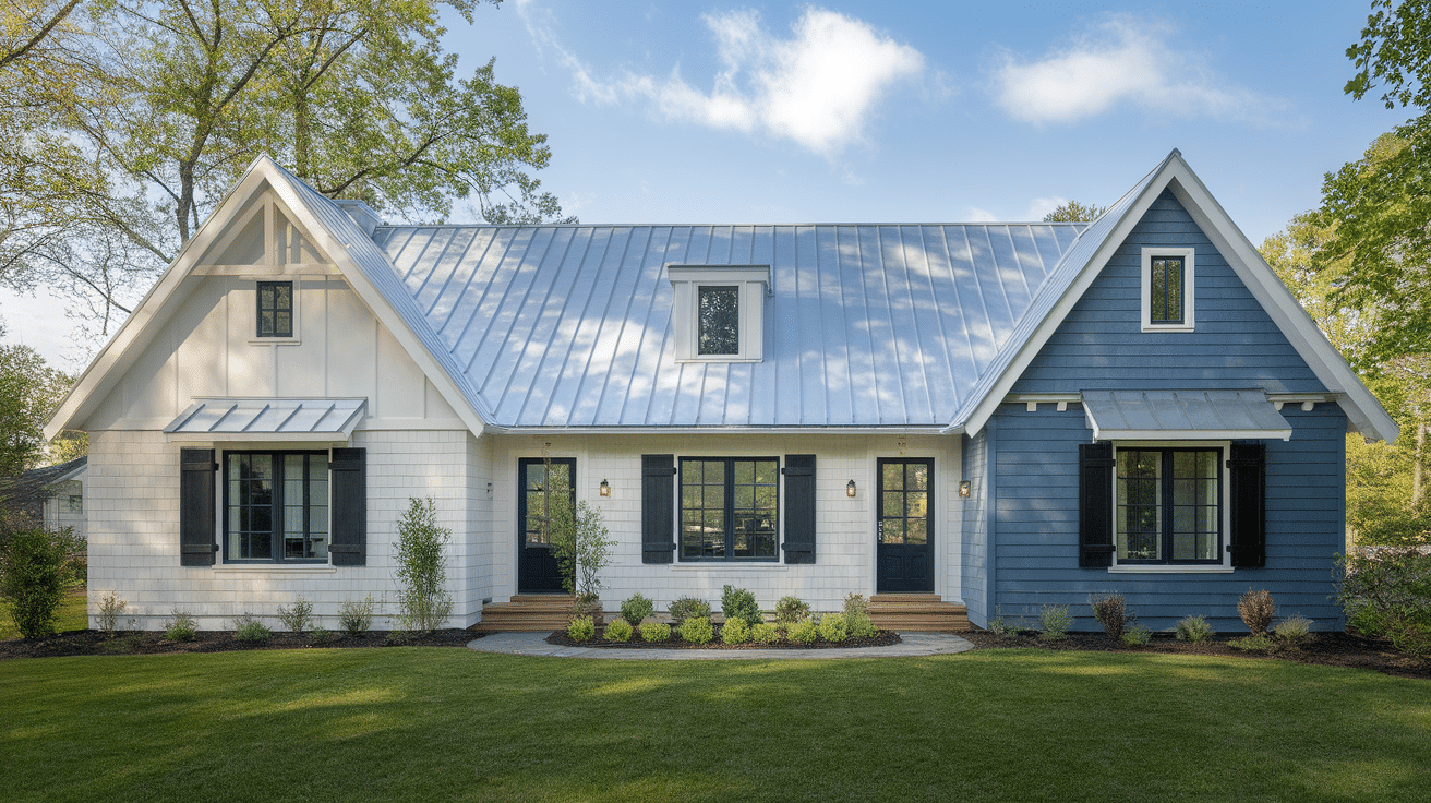 silver metal roof house color combinations