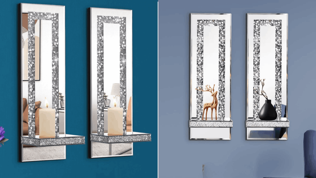 Crystal Crush Diamond Mirrored Sconces