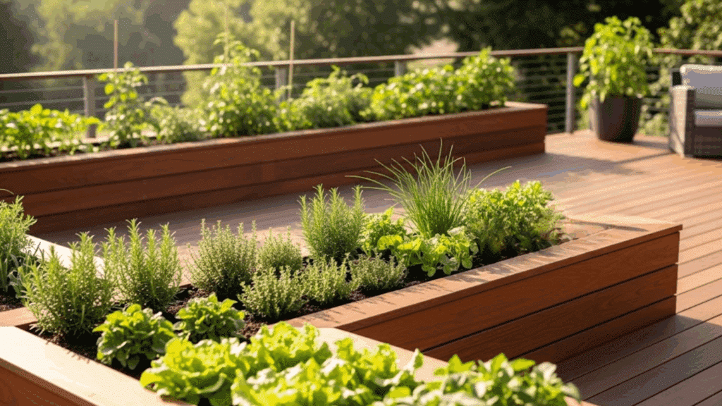 Deck with Built-In Planters