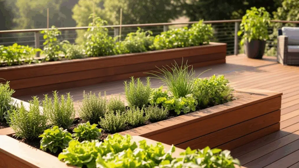 Deck with Built-In Planters
