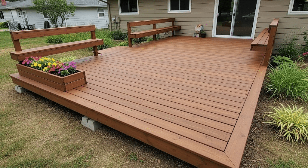 Ground-Level Floating Deck