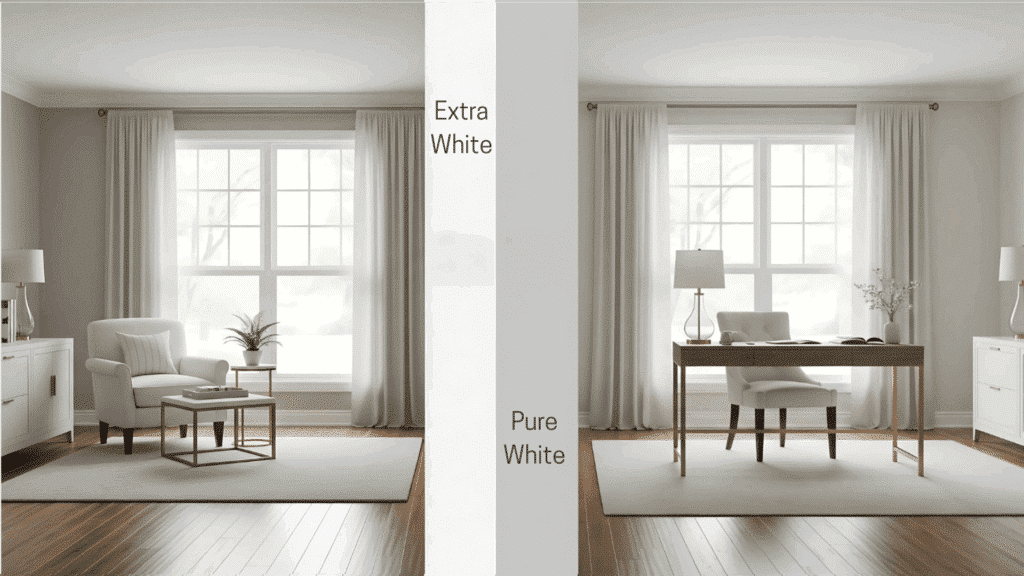 How Pure White and Extra White Compare Inside Real Homes