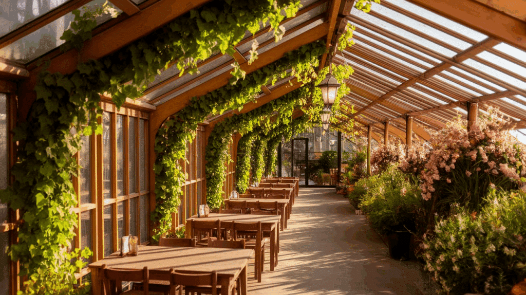 Indoor Greenhouse Café Area
