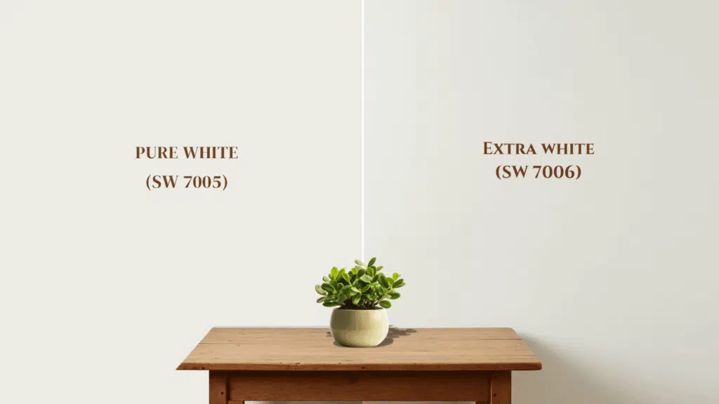 LRV and Undertones of Extra White and Pure White
