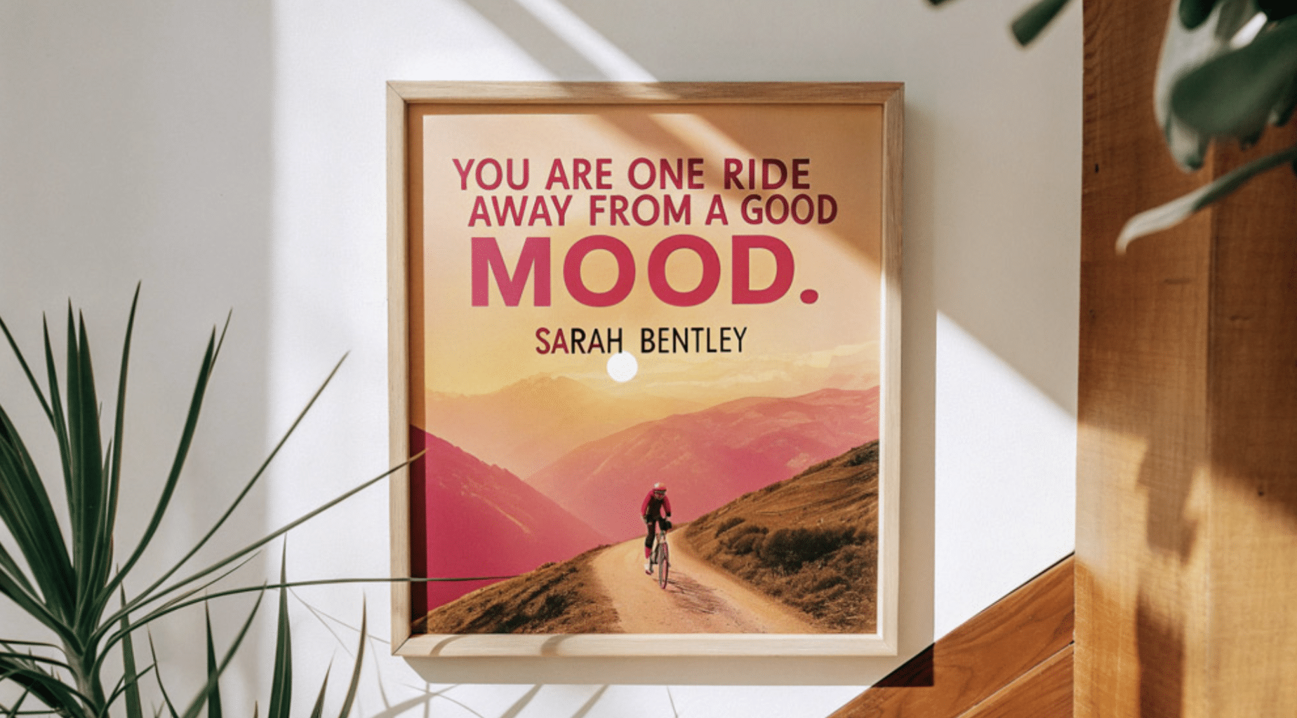 cycling quote wall art inspiration piece