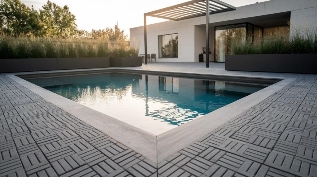 Stamped Basket Weave Pattern in Urban Gray