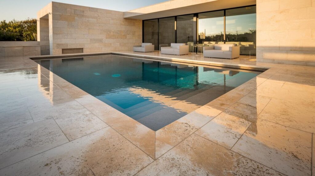 Travertine Stamp in Beige Cream