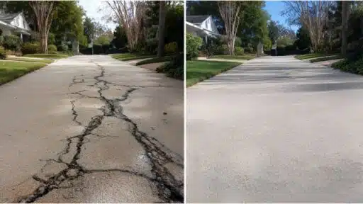 driveway crack repair before and after