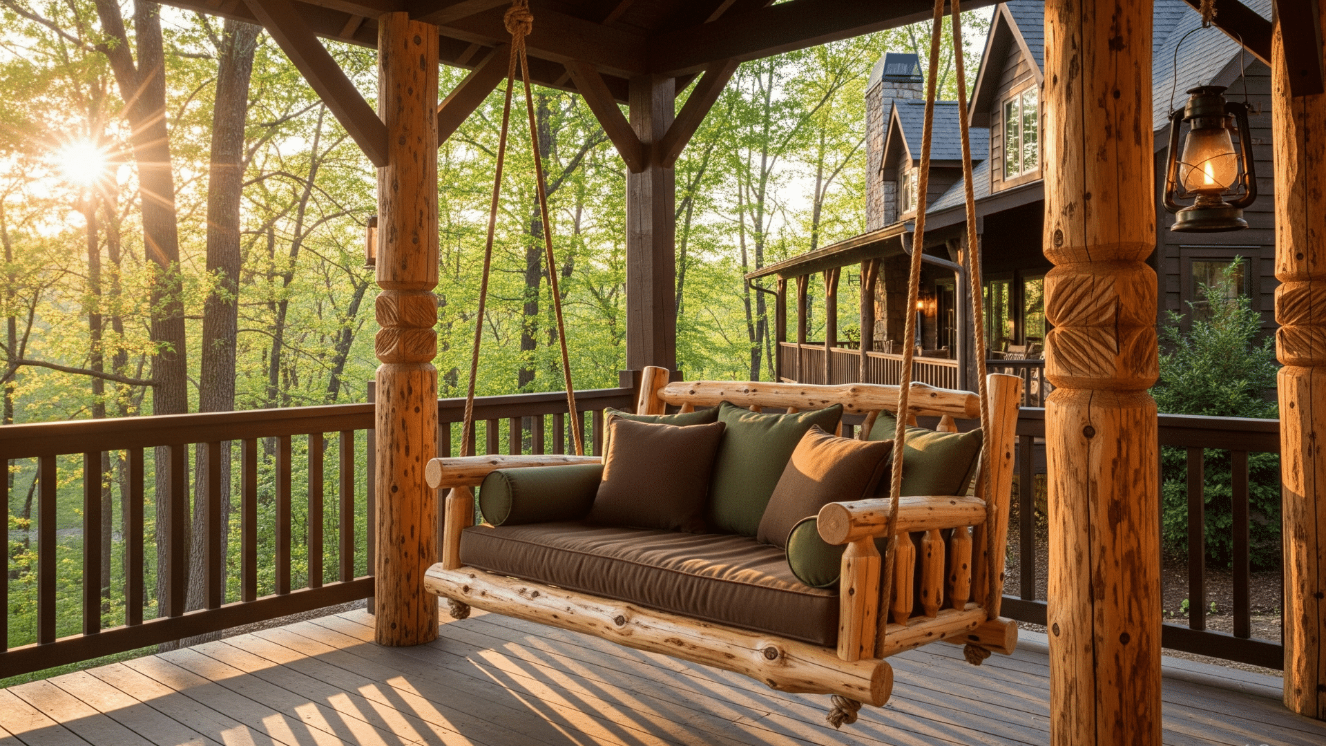 Cedar Post Outdoor Swing