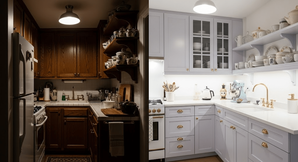 Cottage Purple Cabinets