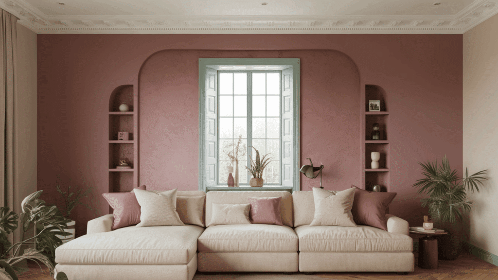 Dusty-Rose-Feature-Wall-with-Seafoam-Accents