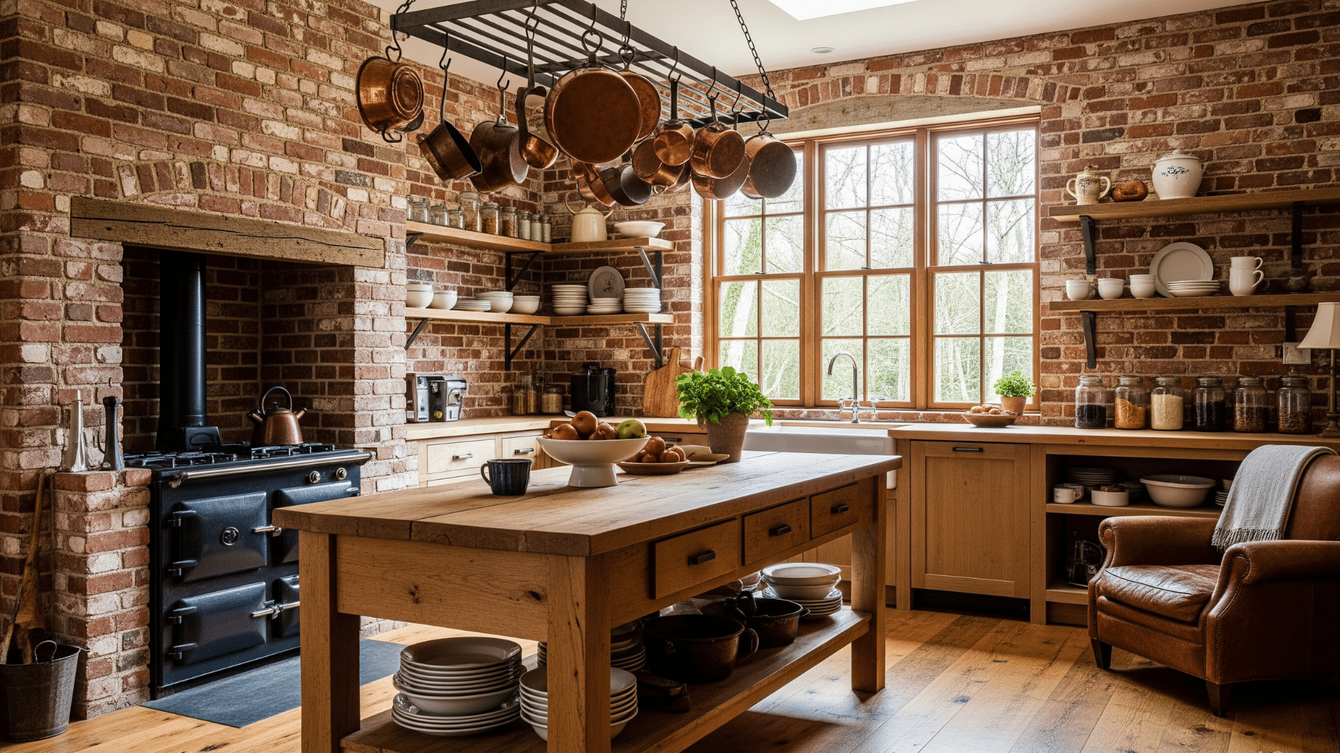 Exposed Brick Kitchen Walls