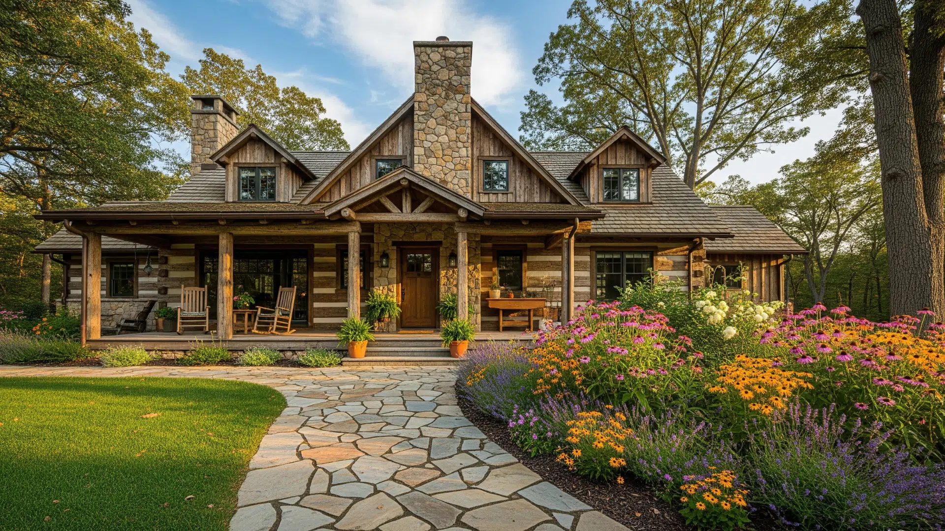 Flagstone Walkway to Front Porch