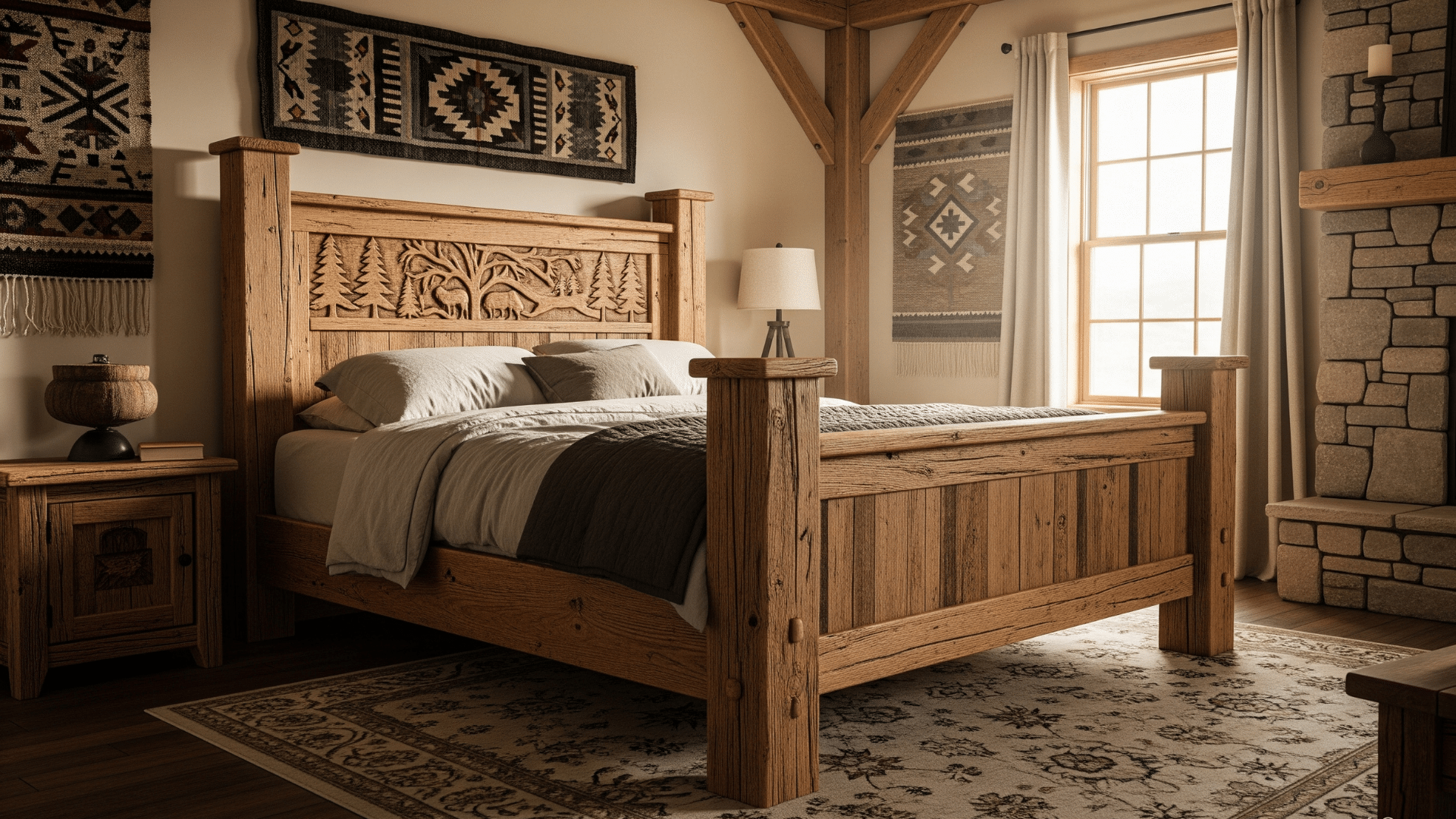 Handcrafted Wooden Bed Frame