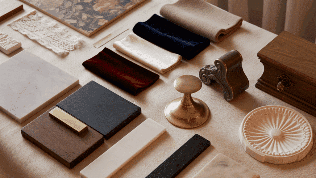 Key Materials and Textures for Modern Victorian Styleatin Nickel